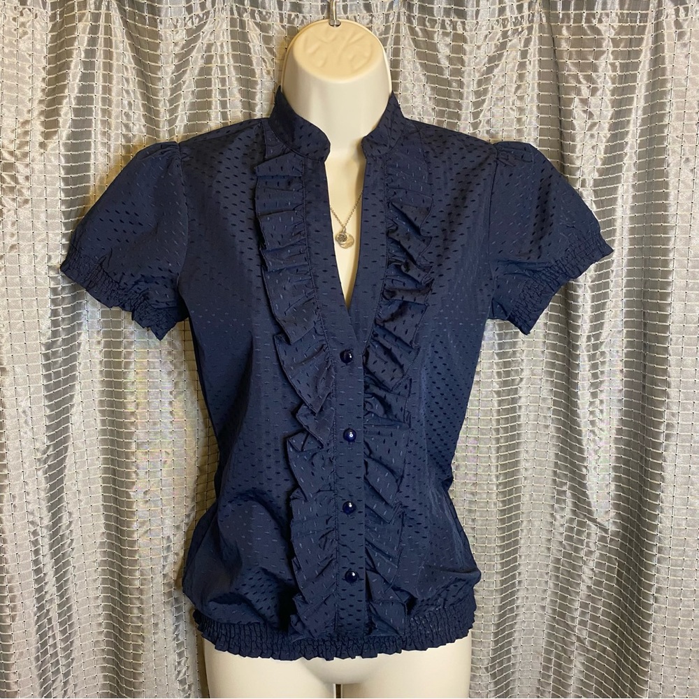 Charlotte Russe Navy Blue Blouse Size Medium